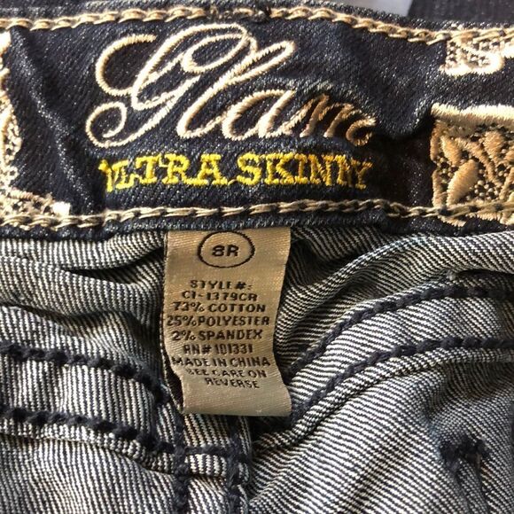 Glam Refuge Ultra Skinny Dark Wash Jeans 8R - Picture 13 of 16